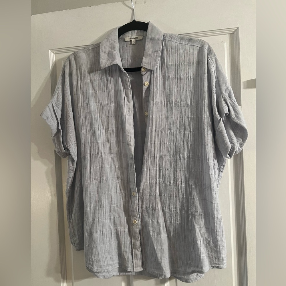 Madewell Light Blue Courier top